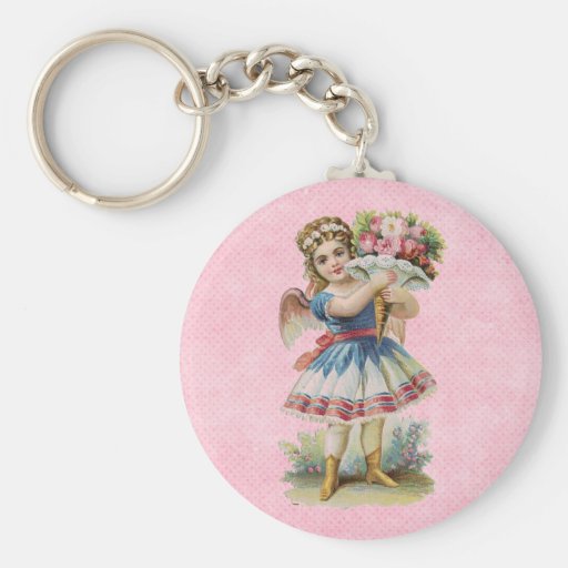 Ángel floral del Victorian Llaveros