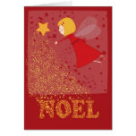 Ángel lindo del navidad de Noël que separa las est Felicitacion