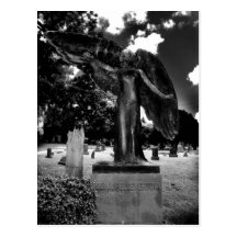 Ángel negro de la postal BW de Iowa City