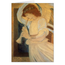 Ángel que juega la chirimia Burne Jones, música de Tarjeta