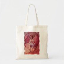 Ángel que sostiene la taza bolsas
