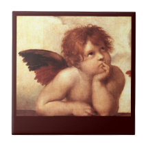ÁNGEL/querube coa alas Azulejo Ceramica