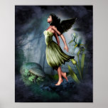 Ángel verde del jardín posters