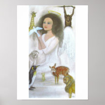 Ángel y animales de guarda poster