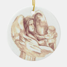 Ángel y ornamento redondo del navidad de la sepia  adorno de reyes