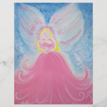Ángel y rosas bebés tarjetón