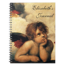 Ángeles de Sistine Madonna por Raphael Raffaello Libros De Apuntes Con Espiral