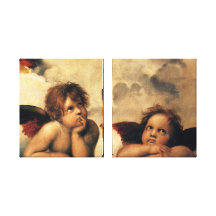 Ángeles de Sistine Madonna por Raphael Raffaello Lienzo Envuelto Para Galerias