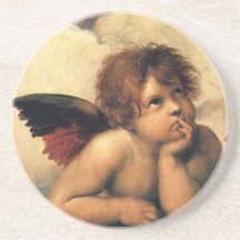 Ángeles de Sistine Madonna por Raphael Raffaello Posavaso Para Bebida