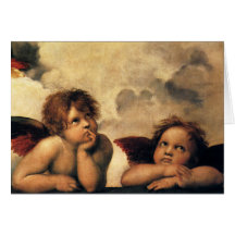 Ángeles de Sistine Madonna por Raphael Sanzio Felicitaciones