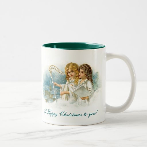 Ángeles del navidad del canto tazas