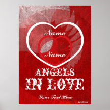 Ángeles en el poster profundo del amor - personali