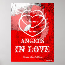 Ángeles en el tri poster coloreado del amor - pers