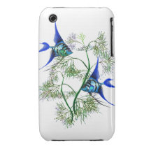 Angelfish azul en plantas iPhone 3 protector