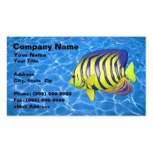 Angelfish contra el agua azul clara tarjetas de visita