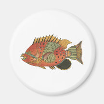 Angelfish rodeado azul iman para frigorífico