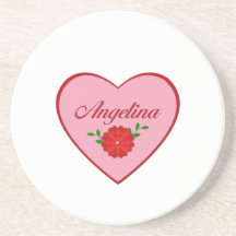Angelina (corazón) posavasos para bebidas