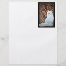 Angora turco blanco tarjetones