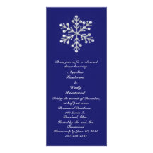 Añil de la cena del ensayo del copo de nieve del i invitacion personalizada