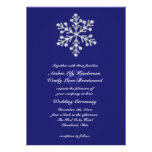 Añil de la invitación 2 del boda del copo de nieve