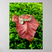 Anillo de compromiso en musgo posters