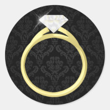 Anillo del solitario del diamante pegatinas  