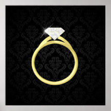 Anillo del solitario del diamante poster