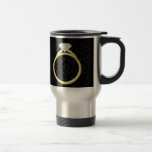 Anillo del solitario del diamante tazas de café