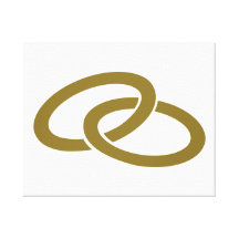 Anillos de bodas de oro impresiones en lona