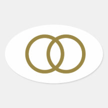 Anillos de bodas de oro pegatinas de oval personalizadas