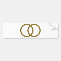 Anillos de bodas de oro pegatina de parachoque