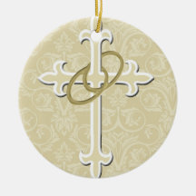 Anillos de oro con la cruz, amor cristiano elegant ornamento de navidad