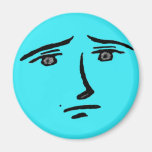 Animado azul de la cara iman de frigorífico