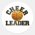 Animadora del baloncesto etiqueta redonda