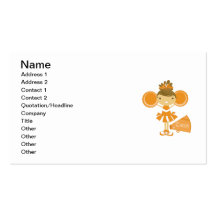 Animadora en naranja tarjeta personal