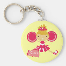 Animadora en rojo llavero personalizado