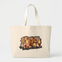 Animal de fiesta del té (recorte) bolsa lienzo
