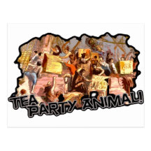 Animal de fiesta del té (recorte) tarjeta postal