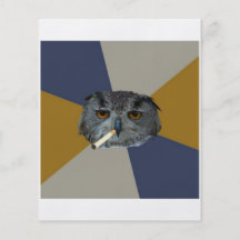 Animal Meme del consejo del búho del estudiante de Tarjeta Publicitaria