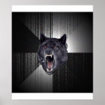 Animal Meme del consejo del lobo de la locura Poster