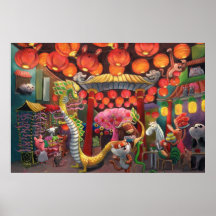 Animales en la ciudad de China Poster