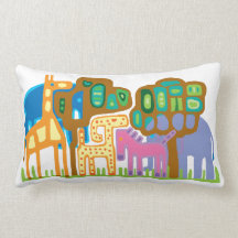 Animales étnicos del africano del arte almohada