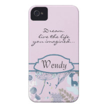 Animales y flores iPhone 4 Case-Mate funda
