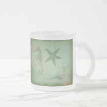 Animales y Seashells del océano del vintage Taza