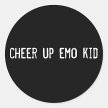 anime para arriba al niño del emo etiquetas redondas