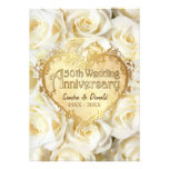 Aniversario de boda del rosa blanco 50.o invitación
