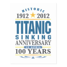 Aniversario de hundimiento titánico de 100 años tarjeta postal