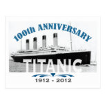 Aniversario de hundimiento titánico de 100 años tarjeta postal