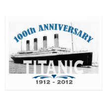Aniversario de hundimiento titánico de 100 años tarjeta postal