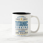 Aniversario de hundimiento titánico de 100 años taza